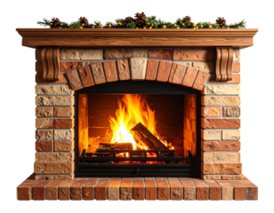 fireplace with burning firewood