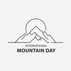 The flat design concept for International Mountain Day focuses on simplicity, elegance, and ease of recognition. Vector Sign for Banner, Logos, Labels, and Icons.