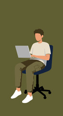 Focused individual working on a laptop, symbolizing remote work, online learning, and modern digital productivity. Ideal for business, technology, and lifestyle concepts.