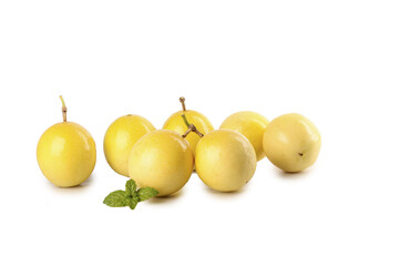 Golden Passion Fruit from Fujian Province China Fresh Tropical Exotic Fruit White Background