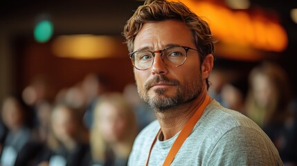 Naklejka premium Man portrait with serious expression