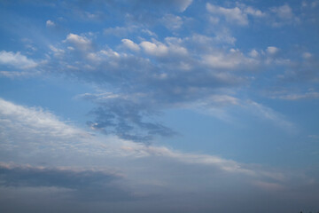 Obraz premium Blue Sky with White Puffy Clouds Natural Background Landscape
