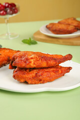 Crispy Spiced Chicken Wings on White Plates - Gourmet Food Photography