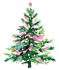 Fototapeta premium PNG Christmas Tree christmas tree watercolor.