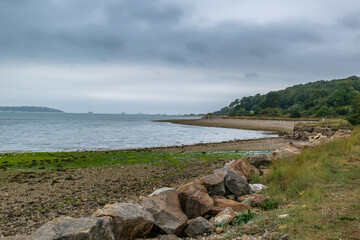 Seaside landscape in Armor Coast, Brittany in France