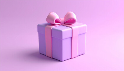 Obraz premium pink gift box with ribbon