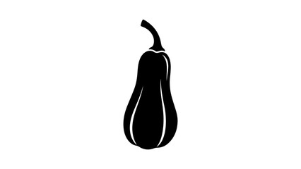 Butternut squash vegetable solid black glyph icon.