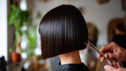 美容室で作るツヤボブのカット