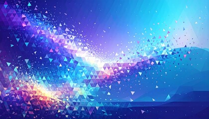 Abstract digital art background with vibrant colors and geometric shapes
