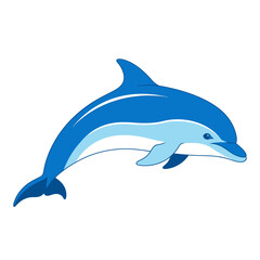 Stylized Blue Dolphin Leaping with Graceful Form
