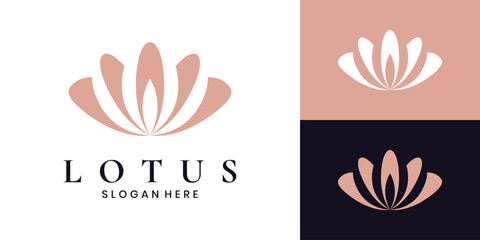 Elegant lotus flower logo design,   minimalist flower icon