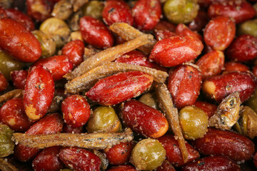 Mixed Nuts Dried Fruits Snacks Appetizer Bar Food Mediterranean Cuisine Ingredients