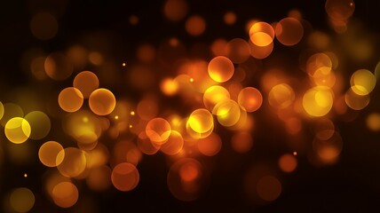 Glowing bokeh effect on dark background. Neural network AI generated