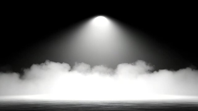 Dramatic spotlight shines through smoke, creating an ethereal stage for your next performance