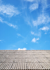 Photo of a roof made of carcinogenic asbestos tiles.