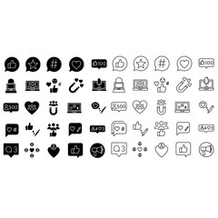 Blog icon vector set. Influencer illustration sign collection. Like symbol collection. Review logo. ambassador mark.