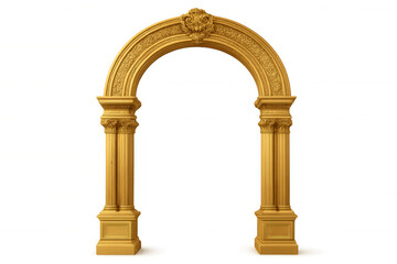 Naklejka premium Golden arch revealing transparent victory, symbolizing success with luxurious elegance and polished triumphant design