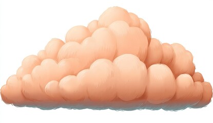 Peach-colored cumulus cloud cluster