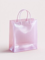 Pink, translucent shopping bag