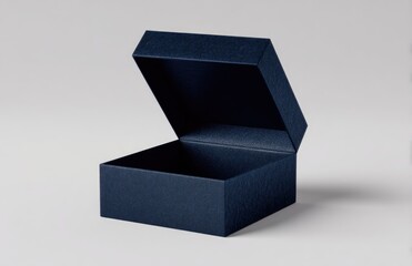 Open navy blue square gift box (1)