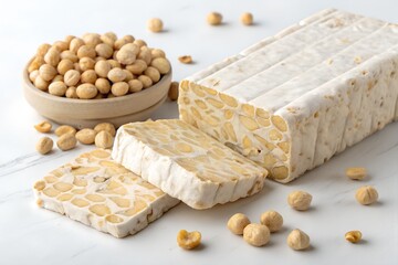 tempeh isolated on white background