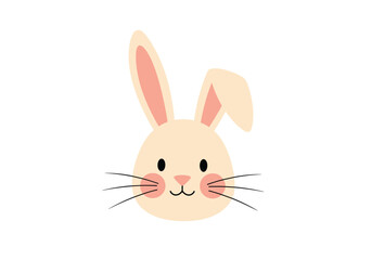 Obraz premium Cute easter bunny face illustration for spring holiday celebration and festive decorations