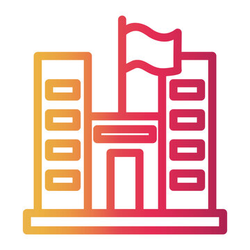 building Line Gradient Icon