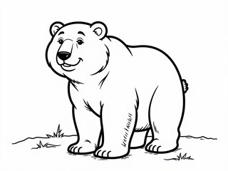 Illustration for coloring for kids, bear
