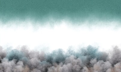 Soft, textured teal-gray smoke clouds on white background