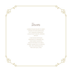 Vector set frames for design template. Golden floral borders.