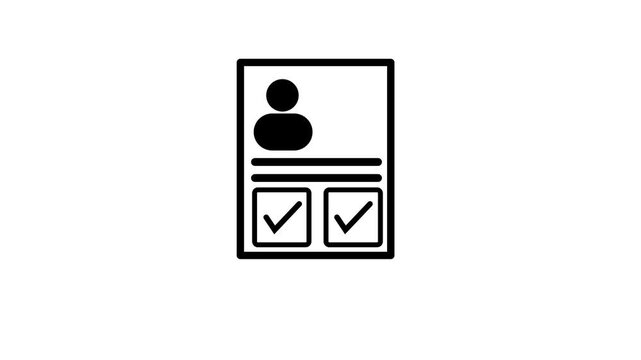 Parson verify icon animation. User profile with check mark. Profile verify account icon.