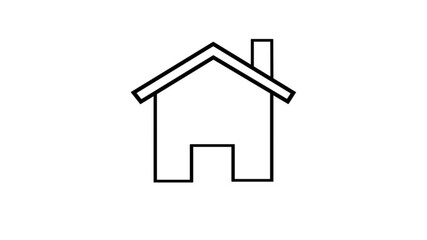 House line icon animation. home building animation. glowing Isolated on white background..