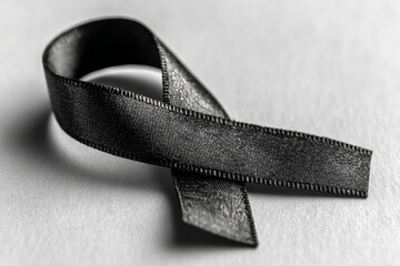 Black ribbon is a symbol of mourning, remembrance, and solidarity for victims of terrorism, war, or natural disasters