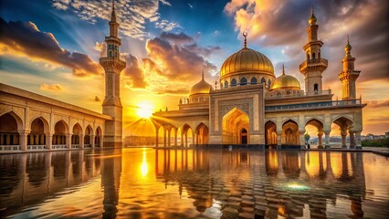 Golden Hour Mosque: Nostalgia-Evoking Islamic Architecture Photography