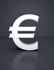 Obraz premium 3D rendered euro symbol on dark gray background