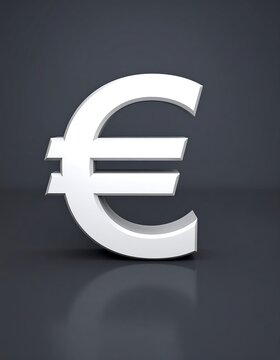 3D rendered euro symbol on dark gray background