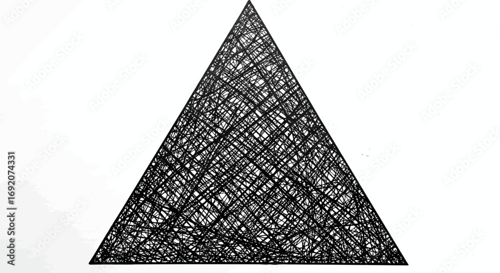 Wall mural abstract triangular web pattern, intricate lines creating a modern minimalist design
