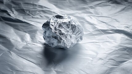 Crumpled metallic paper abstract indoors styled decorative minimal photography artistic texture composition scene
