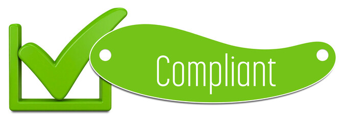 Compliant Green Tick Mark Check Mark Text Horizontal 