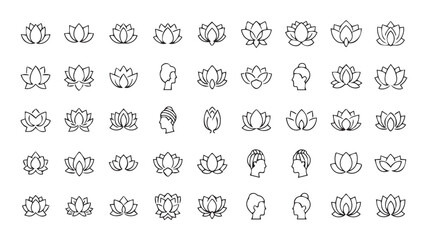Collection of ornate decorative floral and abstract elements silhouette