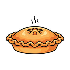 Pie with a white background 