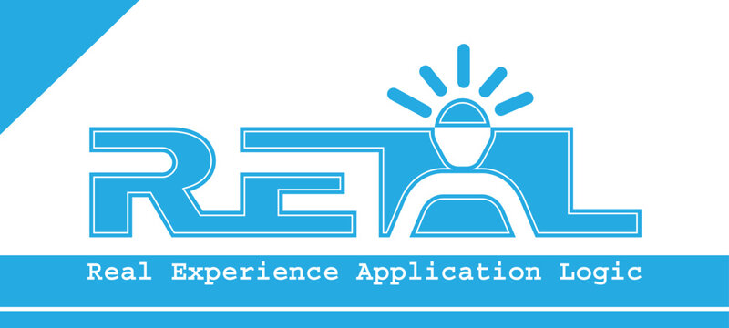 REAL Logo Concept, Real Experience Application Logic