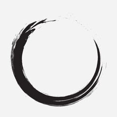 Circular Black Brush Strokes Vector
