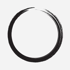 Circular Black Brush Strokes Vector