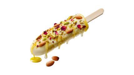 Delicious White Chocolate Almond Pistachio Ice Pop Dripping Honey