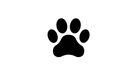 Isolated image of a black paw print against white background for animal lovers