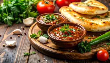 Spicy Tomato Sauce and Flatbreads