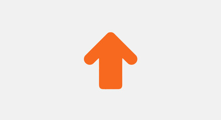 Naklejka premium Orange arrow pointing upwards against a plain background for directional purposes