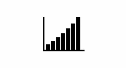 Simple black and white upward bar graph icon representing positive growth
