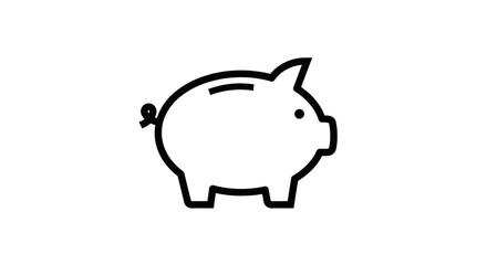 Obraz premium Simple Piggy Bank Icon Illustrating Savings and Financial Security Concepts